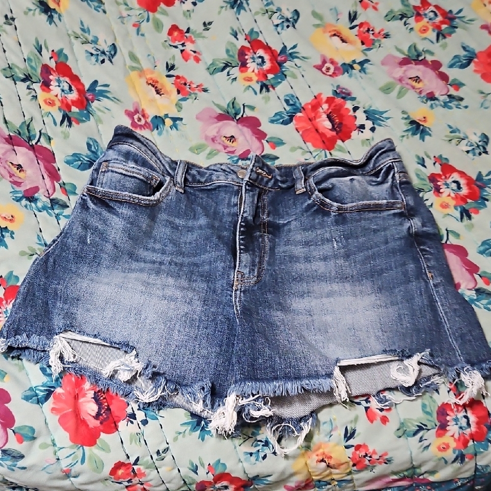 Lovervet By VERVET Blue Distressed Jean Shorts